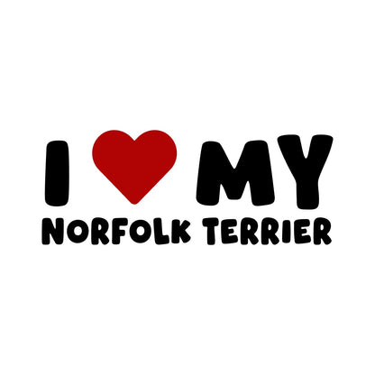Norfolk Terrier – I LOVE MY DOG Sticker – Car Window Decal – black sticker design on white background