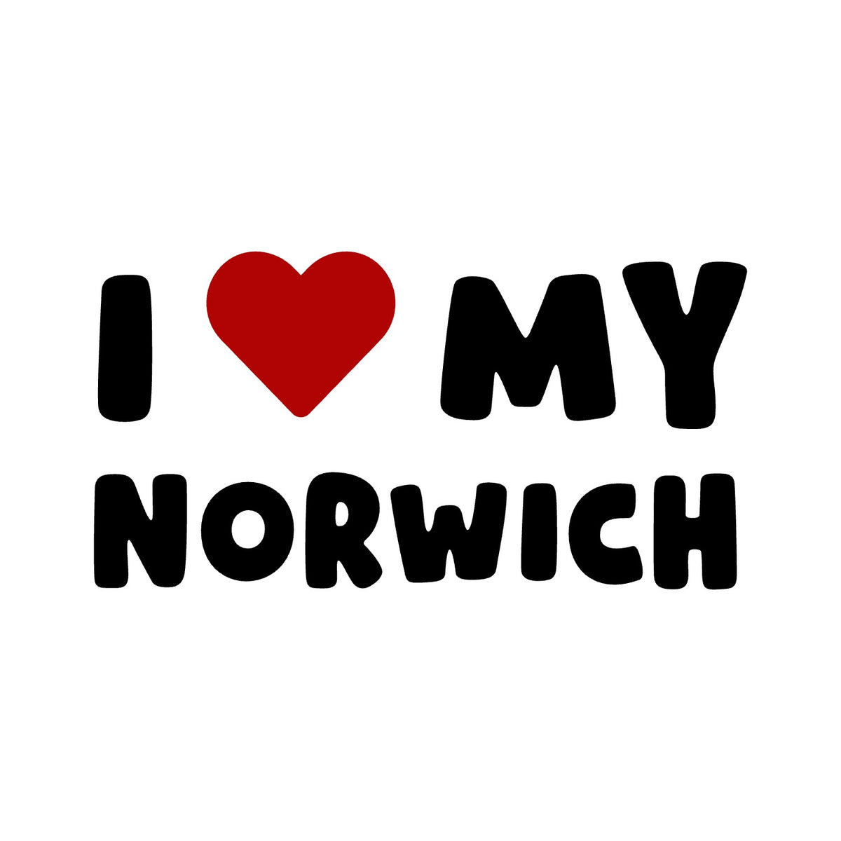 Norwich – I LOVE MY DOG Sticker – Car Window Decal – black sticker design on white background