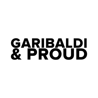 Nottingham Forest – GARIBALDI & PROUD Sticker – Car Window Decal – black sticker design on white background