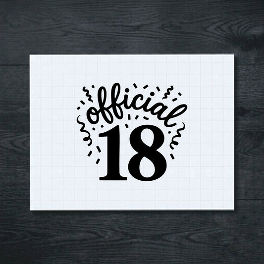 Black Official 18 vinyl sticker