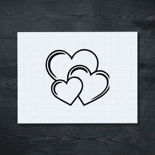 Black Overlapping Hearts vinyl sticker