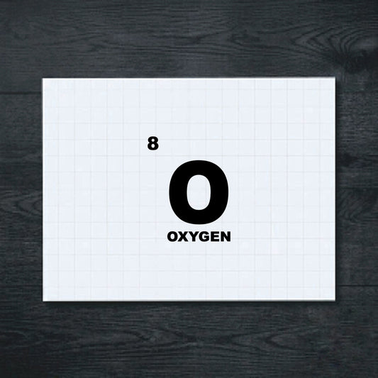 Black oxygen periodic table sticker