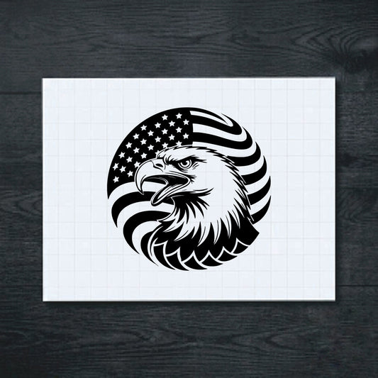 Black Patriotic Eagle USA vinyl sticker