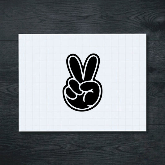 Black Peace Sign Hand vinyl sticker
