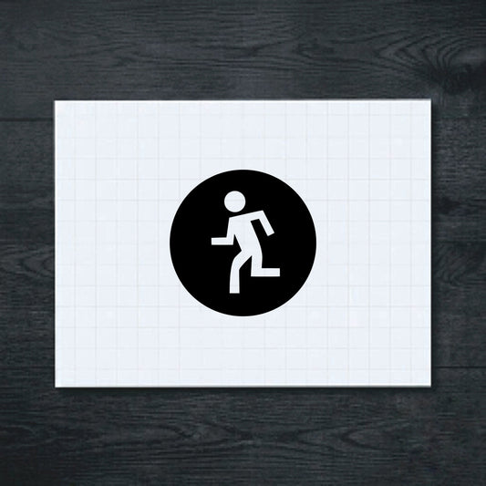 Black pedestrian symbol in a circle vinyl sticker