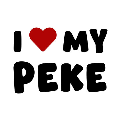 Peke – I LOVE MY DOG Sticker – Car Window Decal – black sticker design on white background