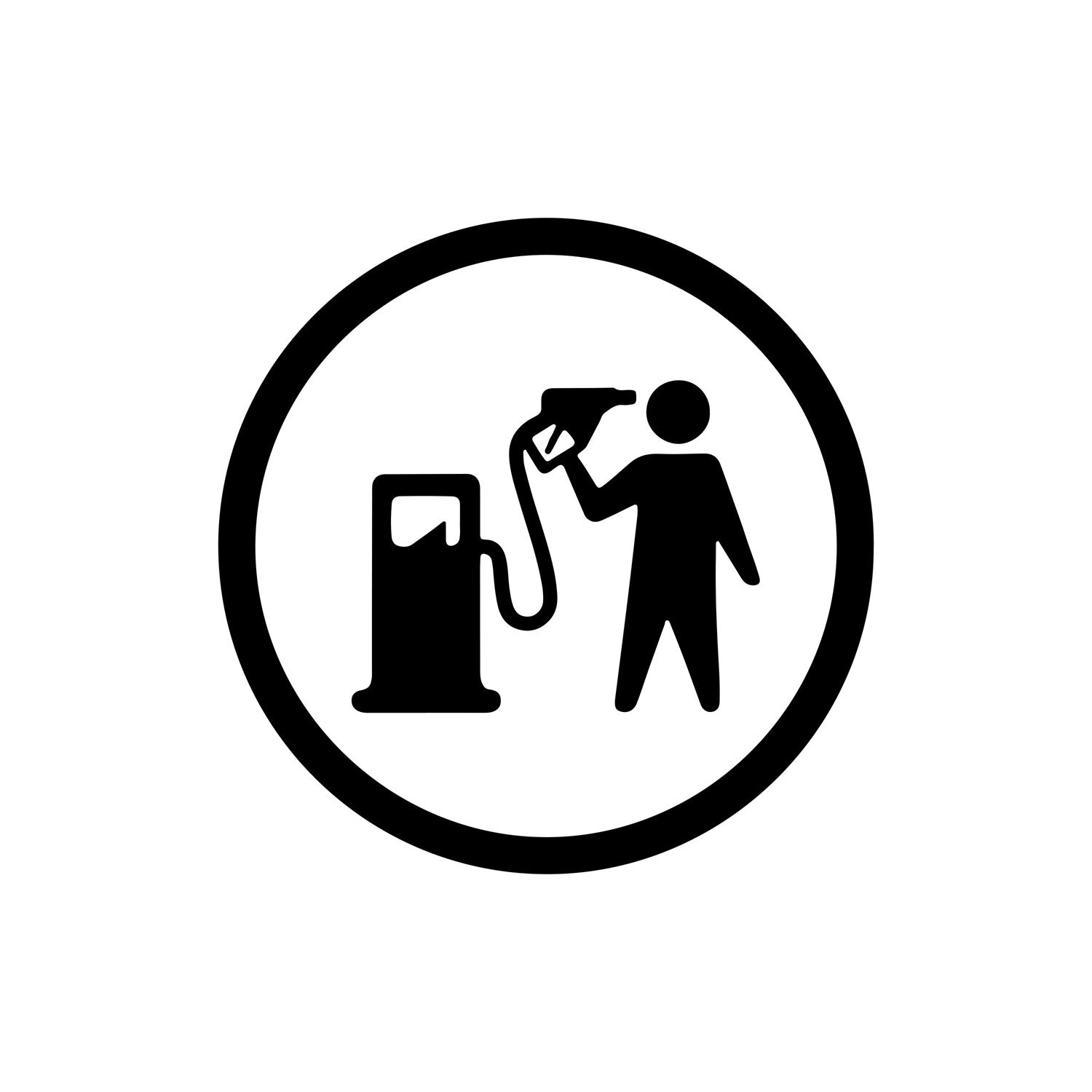 Petrol gun black car sticker.