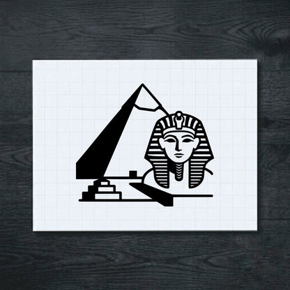 Black Pharaoh and Pyramid vinyl sticker