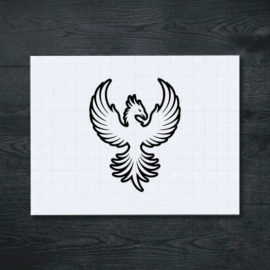 Black Phoenix in Flight vinyl sticker