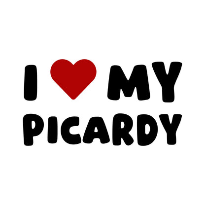Picardy – I LOVE MY DOG Sticker – Car Window Decal – black sticker design on white background