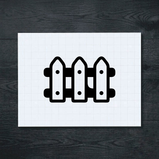 Black Picket Fence vinyl sticker