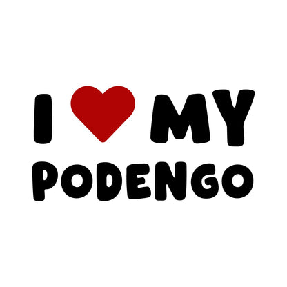 Podengo – I LOVE MY DOG Sticker – Car Window Decal – black sticker design on white background