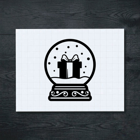 Black Presents in a Snow Globe vinyl sticker