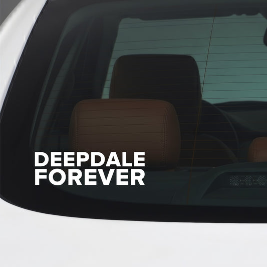 Preston North End – DEEPDALE FOREVER Sticker – Car Window Decal – White vinyl car window sticker