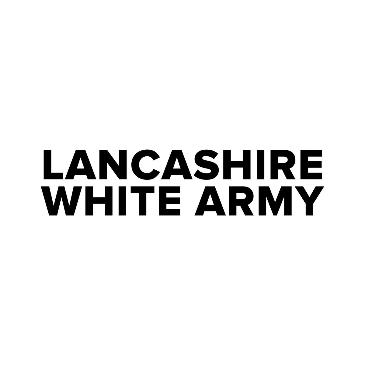 Preston North End – LANCASHIRE WHITE ARMY Sticker – Car Window Decal – black sticker design on white background