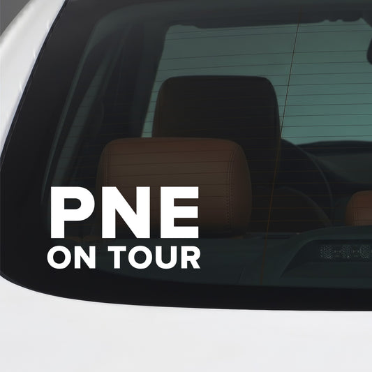 Preston North End – PNE ON TOUR Sticker – Car Window Decal – White vinyl car window sticker