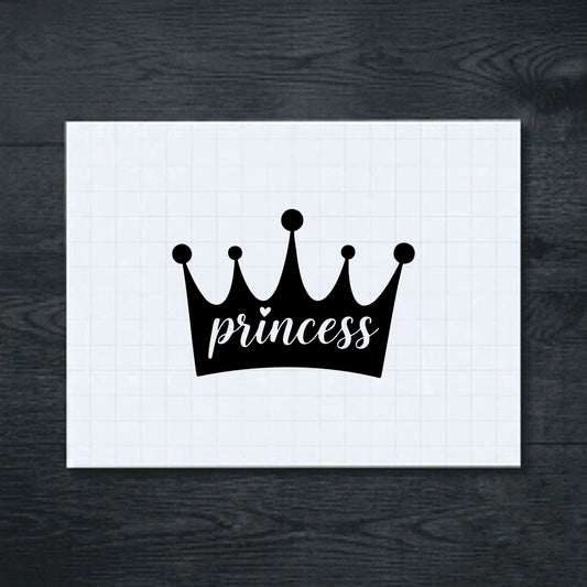Black Princess crown vinyl sticker