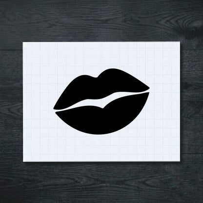 Black Puckered Lips vinyl sticker