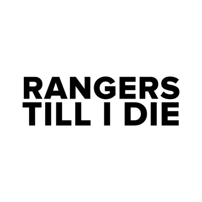 QPR – RANGERS TILL I DIE Sticker – Car Window Decal – black sticker design on white background