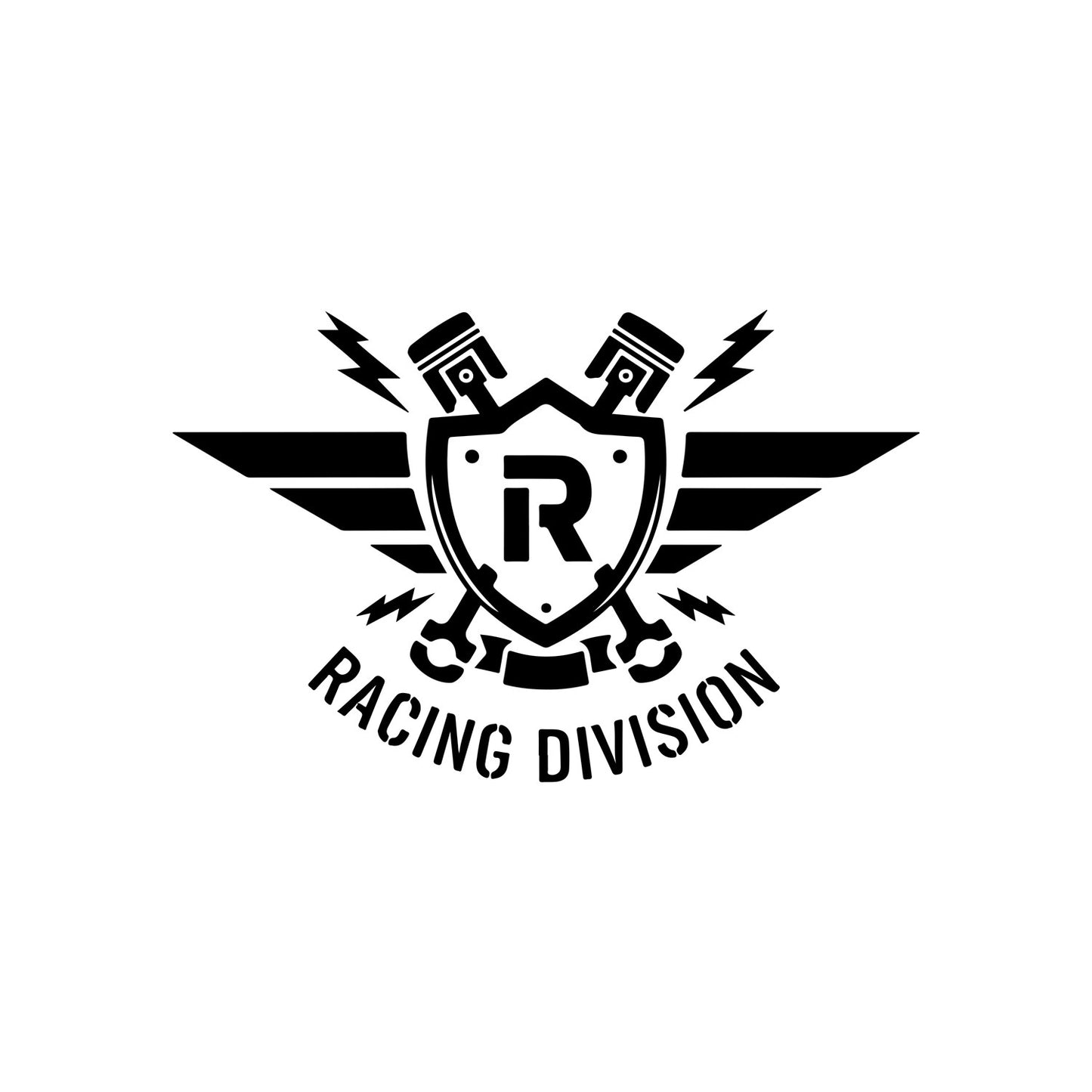 Racing Division black car sticker.