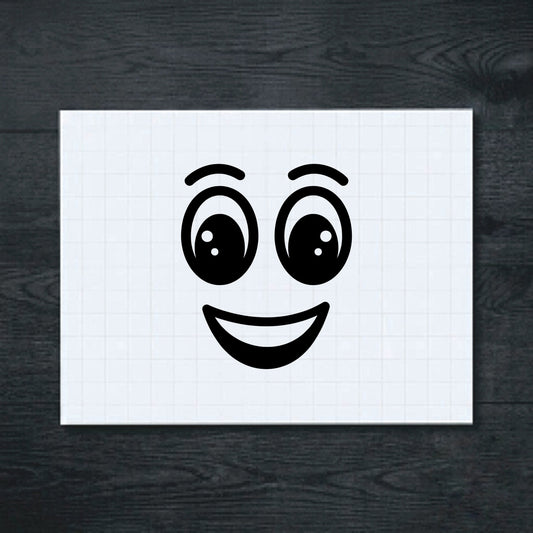 Black Raised Brow Smiley Face Sticker