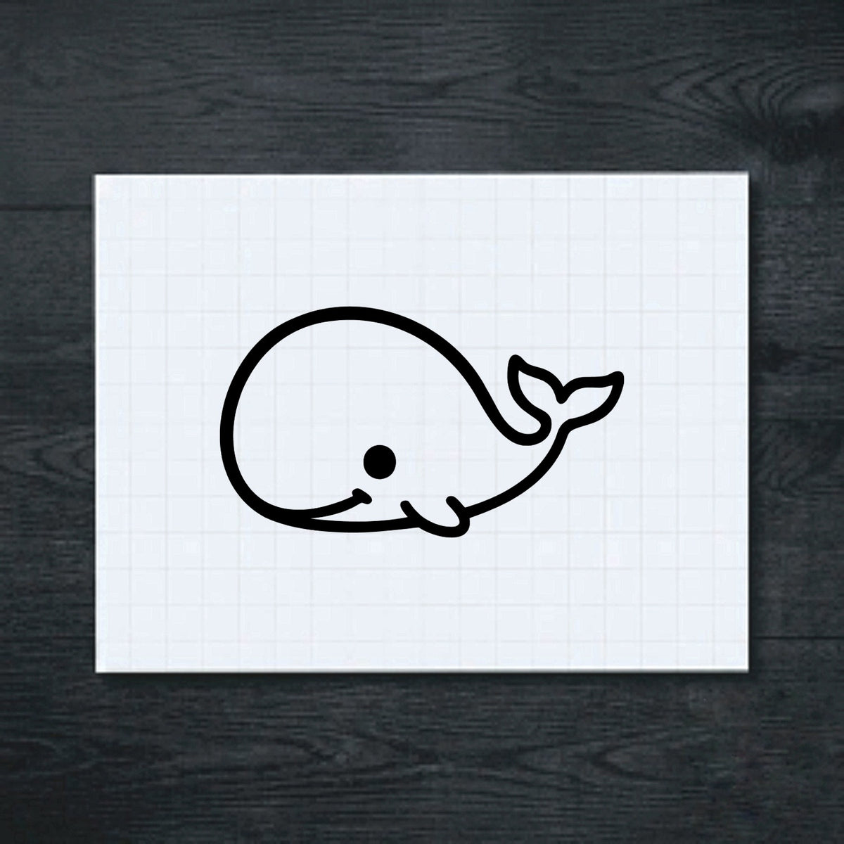 Black raised tail whale vinyl sticker