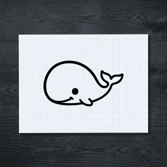 Black raised tail whale vinyl sticker