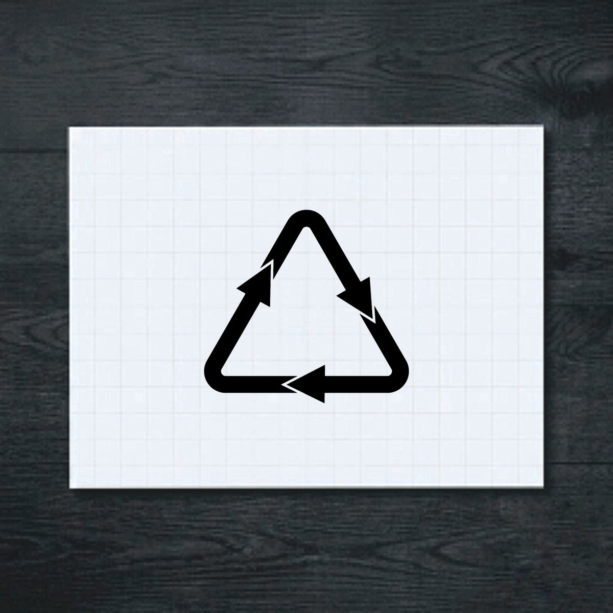 Black recycling symbol vinyl sticker