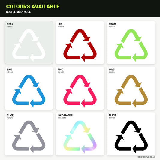 Vinyl colour options for recycling symbol vinyl sticker