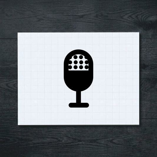 Black Retro microphone sticker