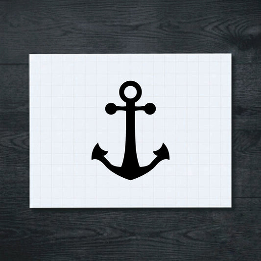 Black Ringed Anchor vinyl sticker