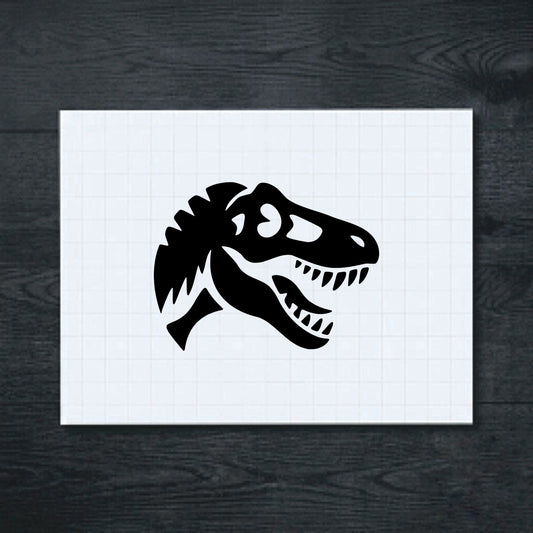 Black roaring T-Rex head vinyl sticker