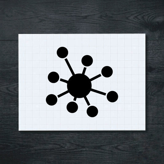 Black Round Spiked Virus vinyl sticker