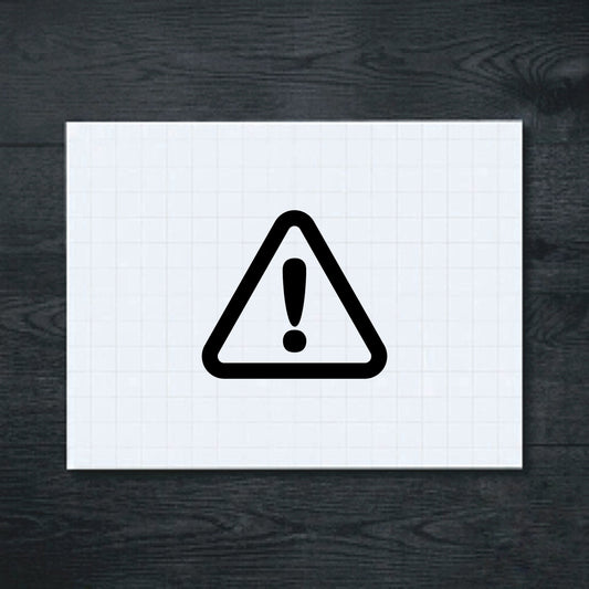 Black rounded caution triangle vinyl sticker
