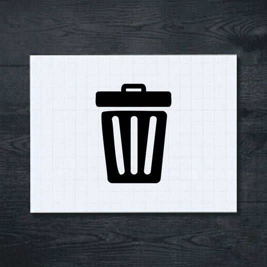 Black Rubbish Bin Vinyl Sticker