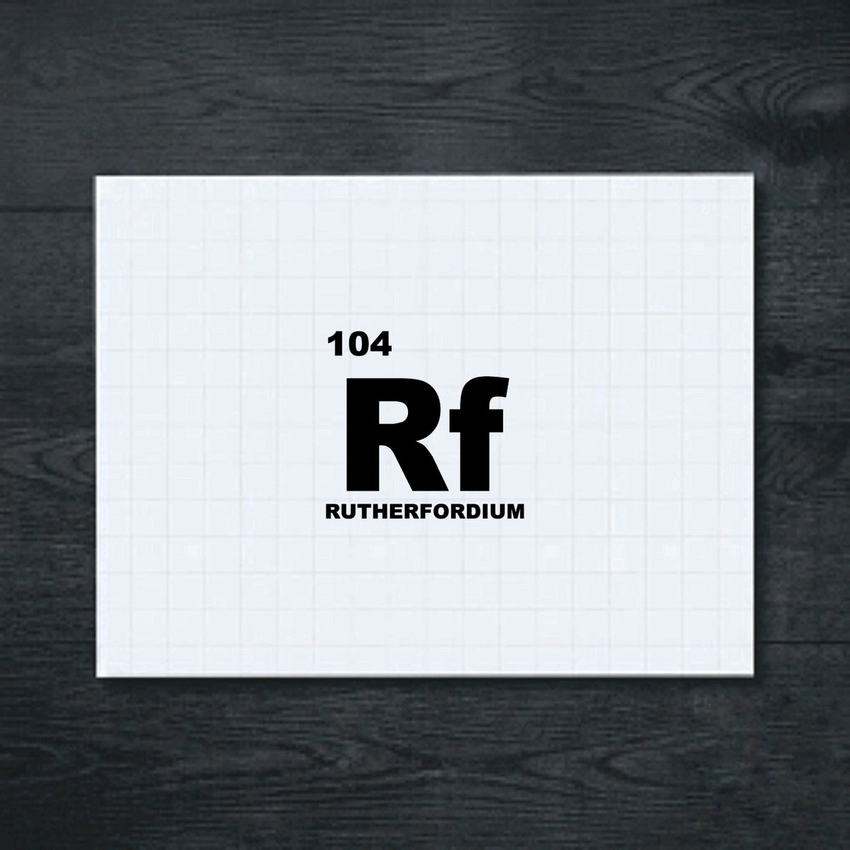 Black Rutherfordium vinyl sticker