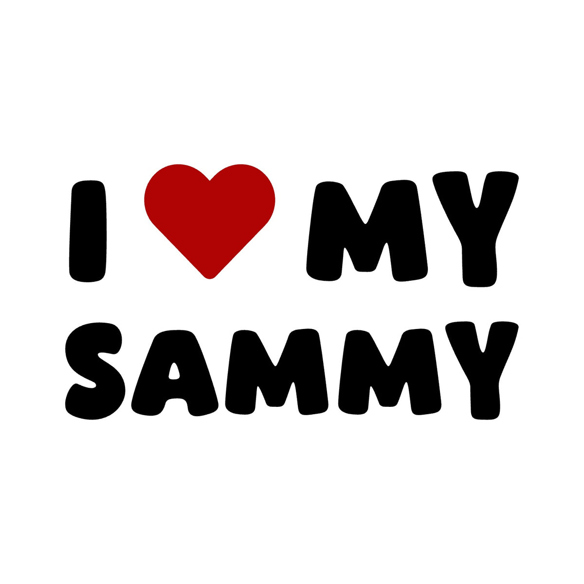 Sammy – I LOVE MY DOG Sticker – Car Window Decal – black sticker design on white background