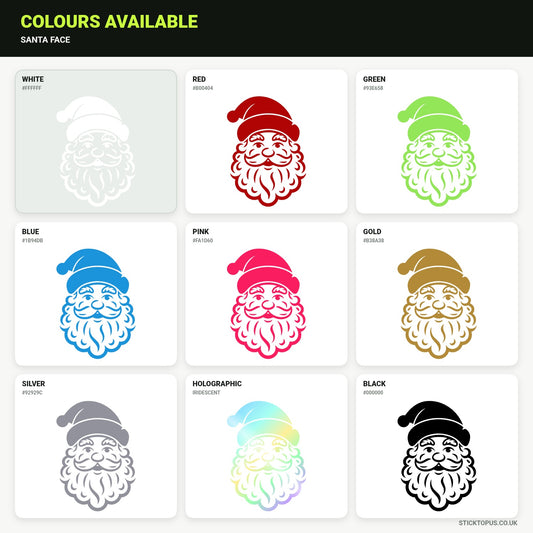 Vinyl colour options for Santa Face vinyl sticker
