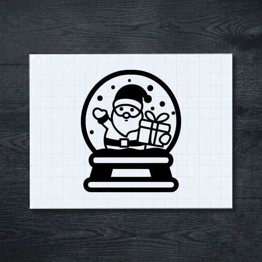 Black Santa in a Snow Globe vinyl sticker
