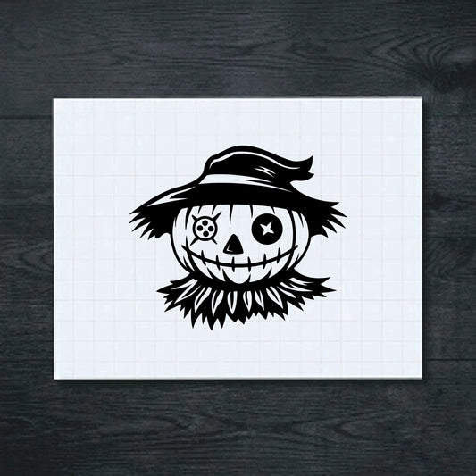 Black scarecrow face vinyl sticker