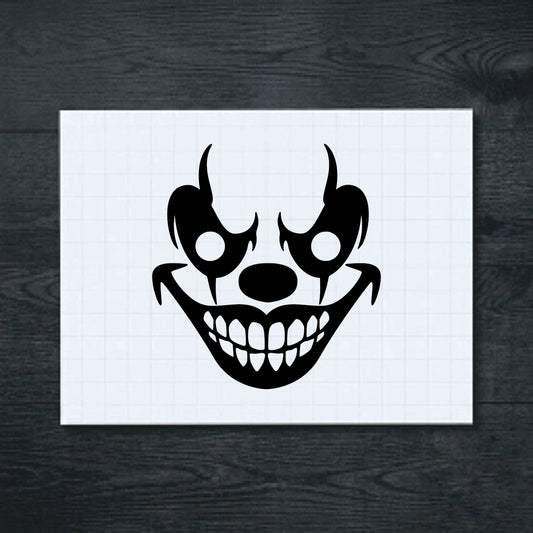 Black Scary Clown Face vinyl sticker