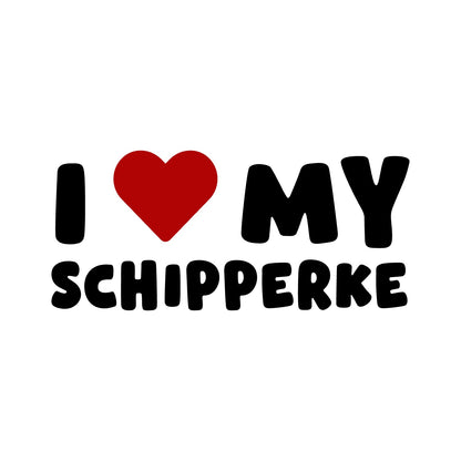 Schipperke – I LOVE MY DOG Sticker – Car Window Decal – black sticker design on white background