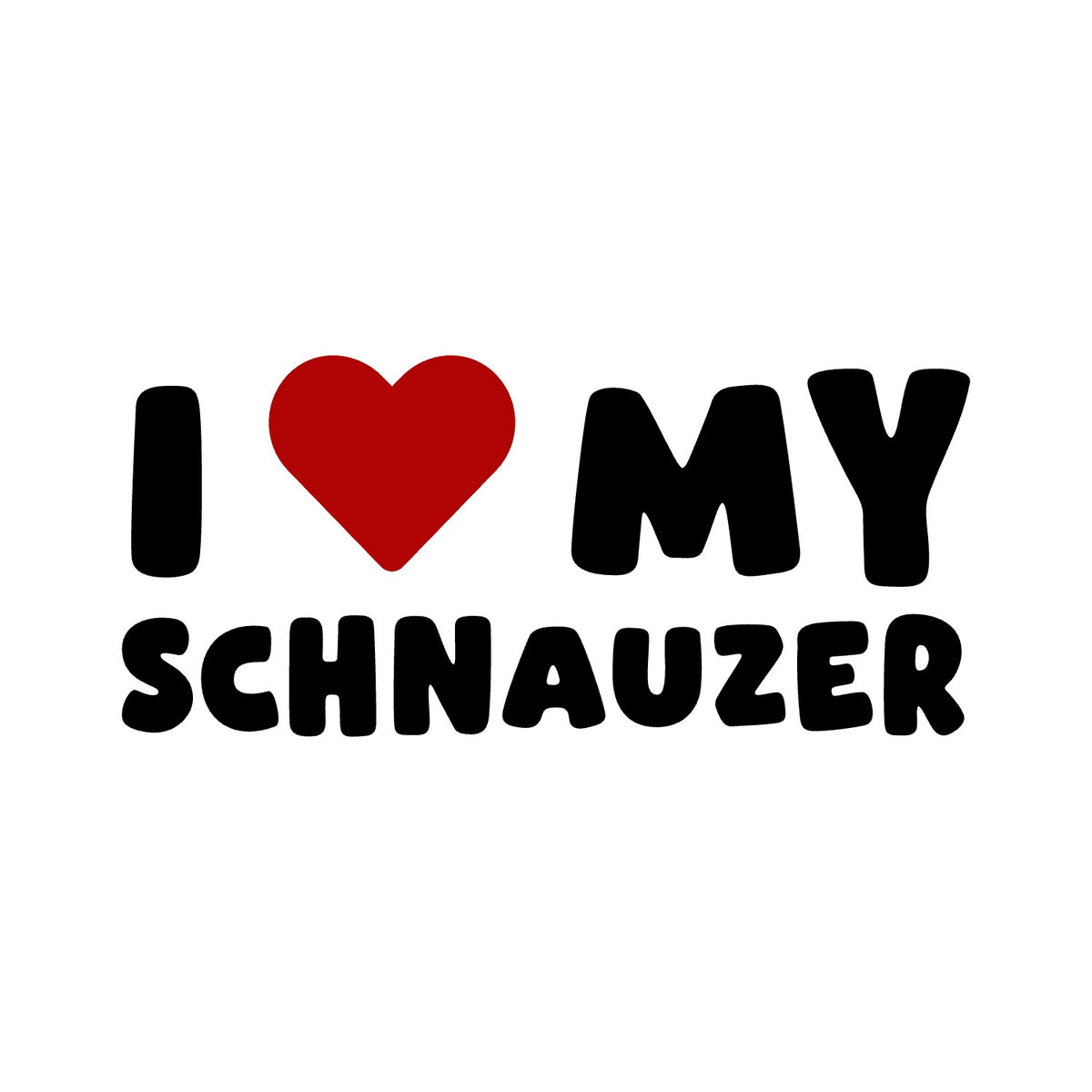 Schnauzer – I LOVE MY DOG Sticker – Car Window Decal – black sticker design on white background