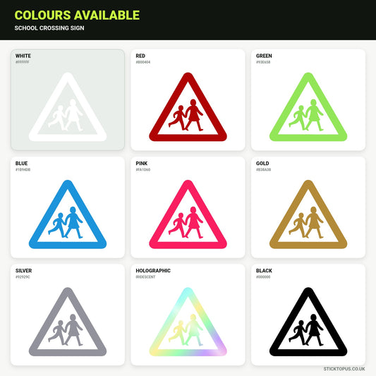 Vinyl colour options for school crossing sign vinyl sticker
