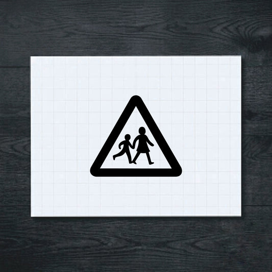 Black school crossing sign vinyl sticker