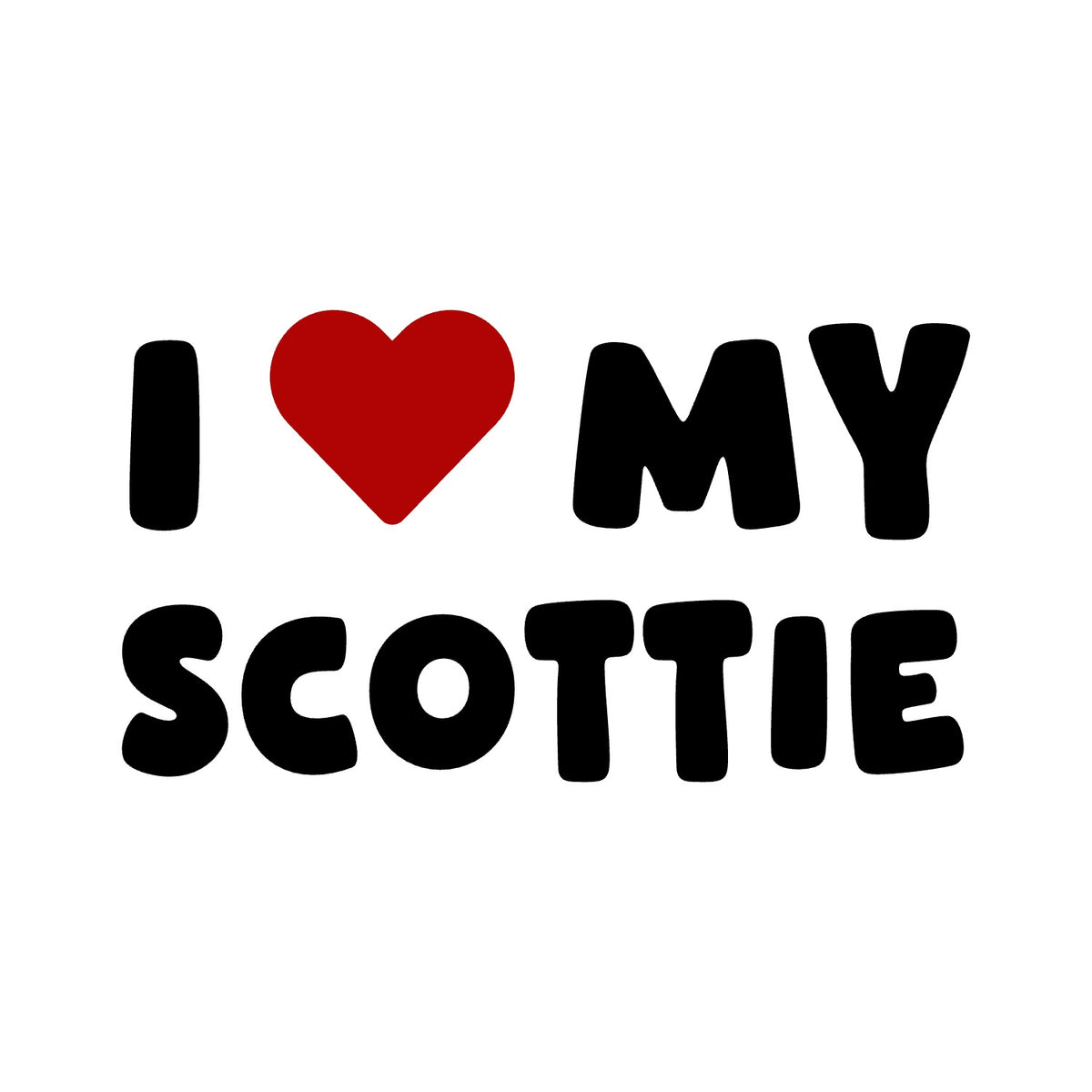 Scottie – I LOVE MY DOG Sticker – Car Window Decal – black sticker design on white background