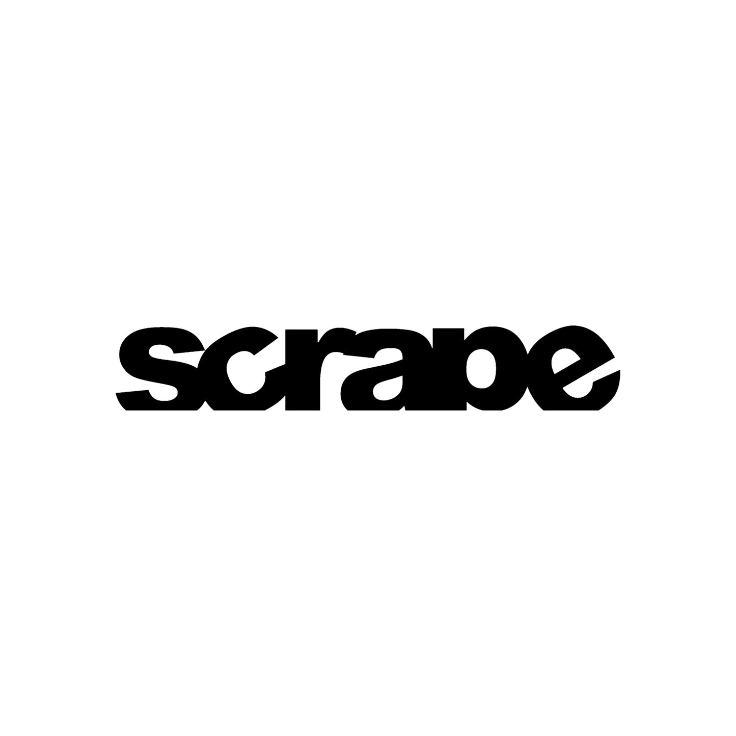 Black Scrape vinyl sticker decal on a white background.