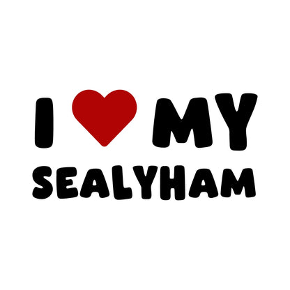 Sealyham – I LOVE MY DOG Sticker – Car Window Decal – black sticker design on white background