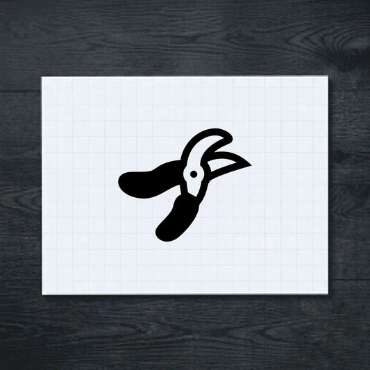 Black Secateurs vinyl sticker