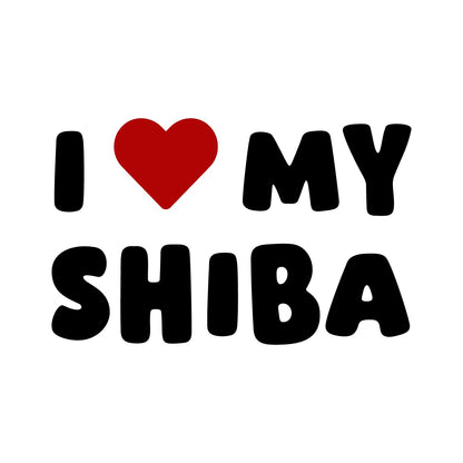 Shiba – I LOVE MY DOG Sticker – Car Window Decal – black sticker design on white background